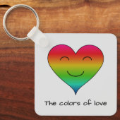 Porte-clés Coeur souriant arc-en-ciel (Recto)