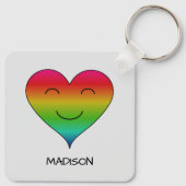 Porte-clés Coeur souriant arc-en-ciel (Dos)