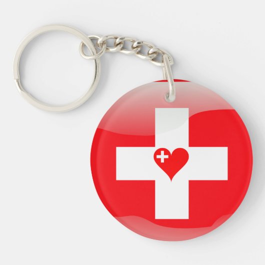 Porte-clés Coeur suisse (Devant)