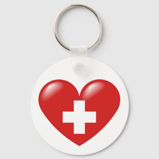 Porte-clés Coeur suisse - Schweizer Herz - Coeur suisse