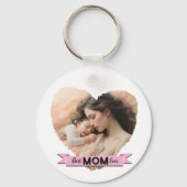 Porte-clés Coeur toi, meilleur maman jamais ruban (Verso)