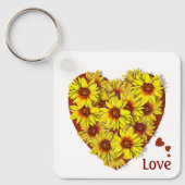 Porte-clés coeur tournesol (Recto)