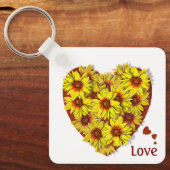 Porte-clés coeur tournesol (Recto)