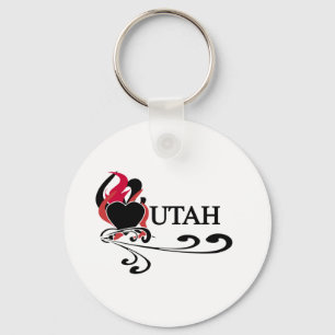 Porte-clés Coeur Utah du feu