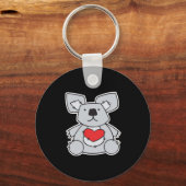 Porte-clés coeur valentin koala ours (Recto)
