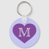Porte-clés Coeur violet monogramme (Recto)