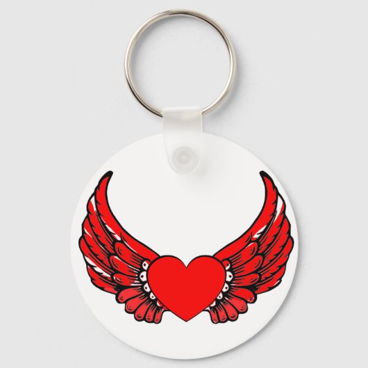 Porte-clés Coeurs à ailes rouges (Recto)