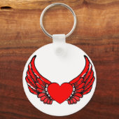 Porte-clés Coeurs à ailes rouges (Recto)