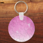 Porte-clés Coeurs abstraits rose et blanc (Recto)
