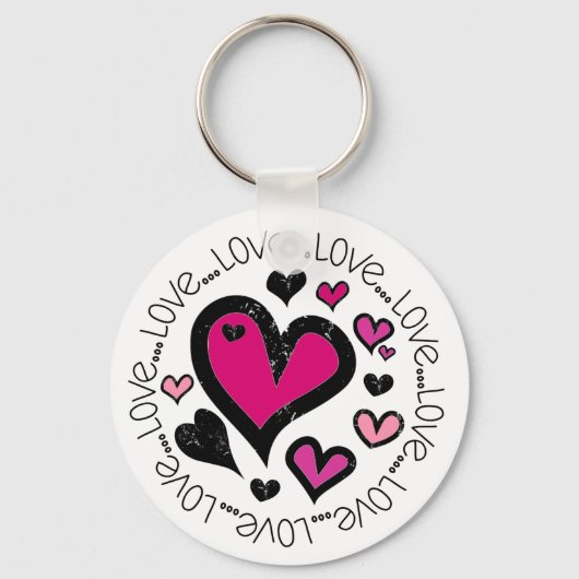 Porte-clés Coeurs Amour Amour Amour (Recto)