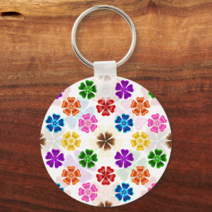 Porte-clés Cœurs Amour Motif Design Blanc Coloré