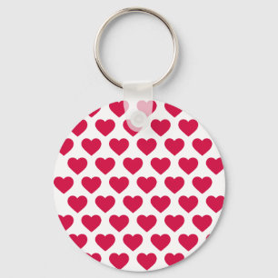 Porte-clés Cœurs Amour Rouge Et Blanc Romantiques - Mariage