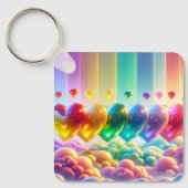 Porte-clés Coeurs arc-en-ciel (Recto)