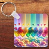 Porte-clés Coeurs arc-en-ciel (Recto)