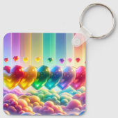 Porte-clés Coeurs arc-en-ciel (Dos)