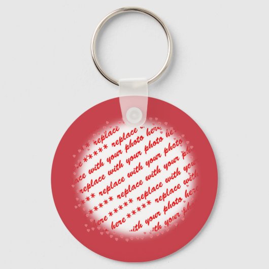 Porte-clés Coeurs autour de votre Modèle photo (Recto)