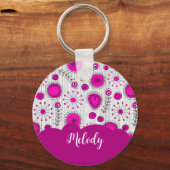 Porte-clés Coeurs blancs rose blanc blanc blanc blanc blanc b (Recto)
