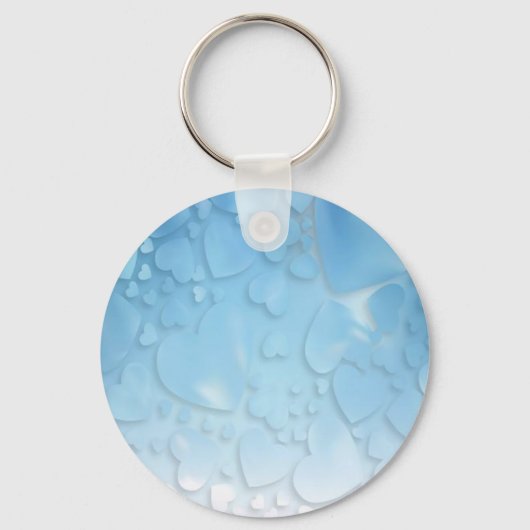 Porte-clés Coeurs bleu clair Abstraits (Recto)