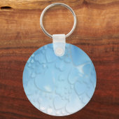 Porte-clés Coeurs bleu clair Abstraits (Recto)