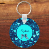 Porte-clés Coeurs bleus vifs (Recto)