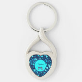 Porte-clés Coeurs bleus vifs (Devant)