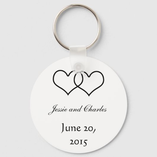 Porte-clés Coeurs bloqués - Noir et Blanc (Recto)