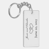 Porte-clés Coeurs bloqués - Noir et Blanc (Devant gauche)