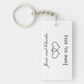 Porte-clés Coeurs bloqués - Noir et Blanc (Devant)