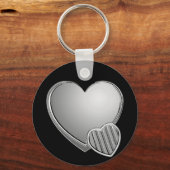 Porte-clés Coeurs Chrome (Recto)