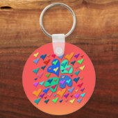 Porte-clés Coeurs colorés (Recto)