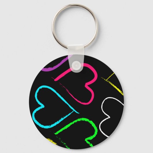 Porte-clés coeurs colorés (Recto)