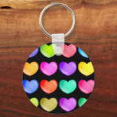 Porte-clés Coeurs colorés (Recto)