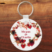 Porte-clés Coeurs colorés (Recto)