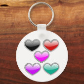 Porte-clés coeurs colorés brillants (Recto)