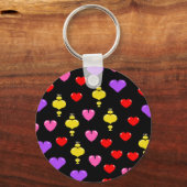 Porte-clés Coeurs colorés Motif 1 (Recto)