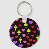 Porte-clés Coeurs colorés Motif 1 (Verso)