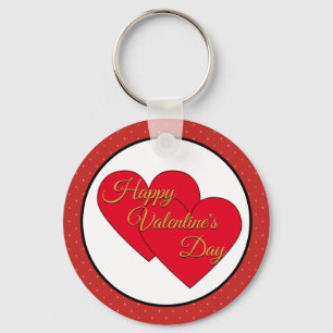 Porte-clés Cœurs d'amour et pois de la Saint-Valentin