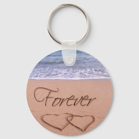 Porte-clés Coeurs dans le sable pour toujours (Recto)