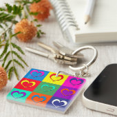 Porte-clés Coeurs d'art pop (Devant Droit)