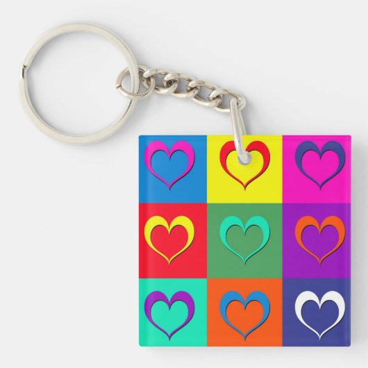 Porte-clés Coeurs d'art pop (Devant)