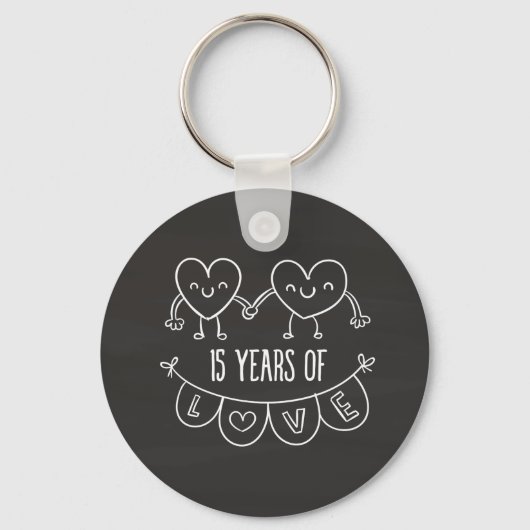 Porte-clés Coeurs de calèche-cadeaux du 15e anniversaire (Recto)