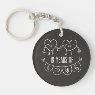 Porte-clés Coeurs de calèche-cadeaux du 18e anniversaire