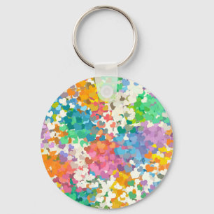 Porte-clés Cœurs de Confettis Pastels