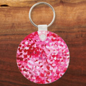 Porte-clés Cœurs de confettis roses (Recto)