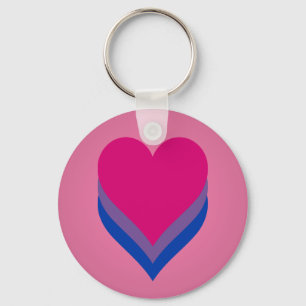 Porte-clés coeurs de fierté bisexuelle