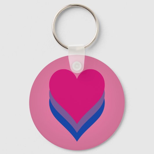 Porte-clés coeurs de fierté bisexuelle (Recto)