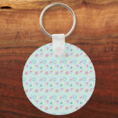 Porte-clés Coeurs de fleurs + votre nom (Recto)