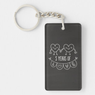 Porte-clés Coeurs de la calèche cadeau du 5e anniversaire