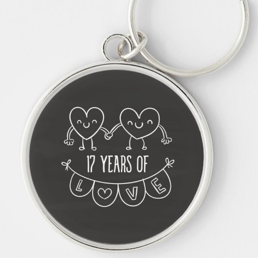 Porte-clés Coeurs de la calèche du 17e anniversaire (Devant)
