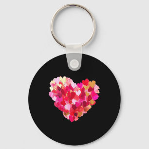 Porte-clés Cœurs de la Saint-Valentin Coup de pinceau peintur